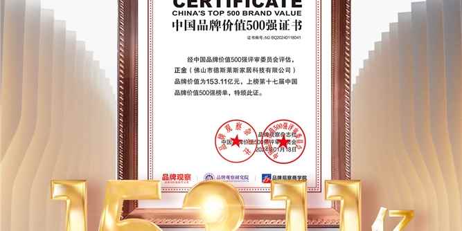 153.11亿元！ 正金门窗再度荣登中国品牌价值500强 品牌价值与发展潜力再度跃迁