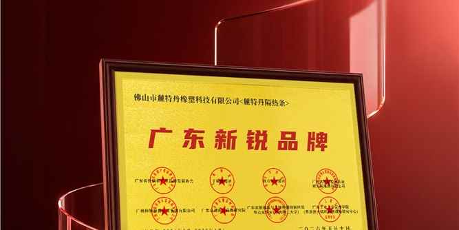 麓特丹隔热条荣获“第二届广东新锐品牌”